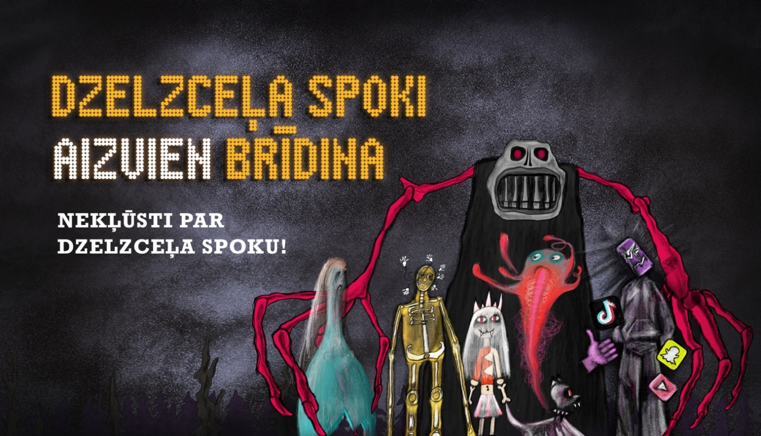 Latvijas dzelzceļš drošības kampaņas “Dzelzceļa spoki aizvien brīdina!” vizuālis