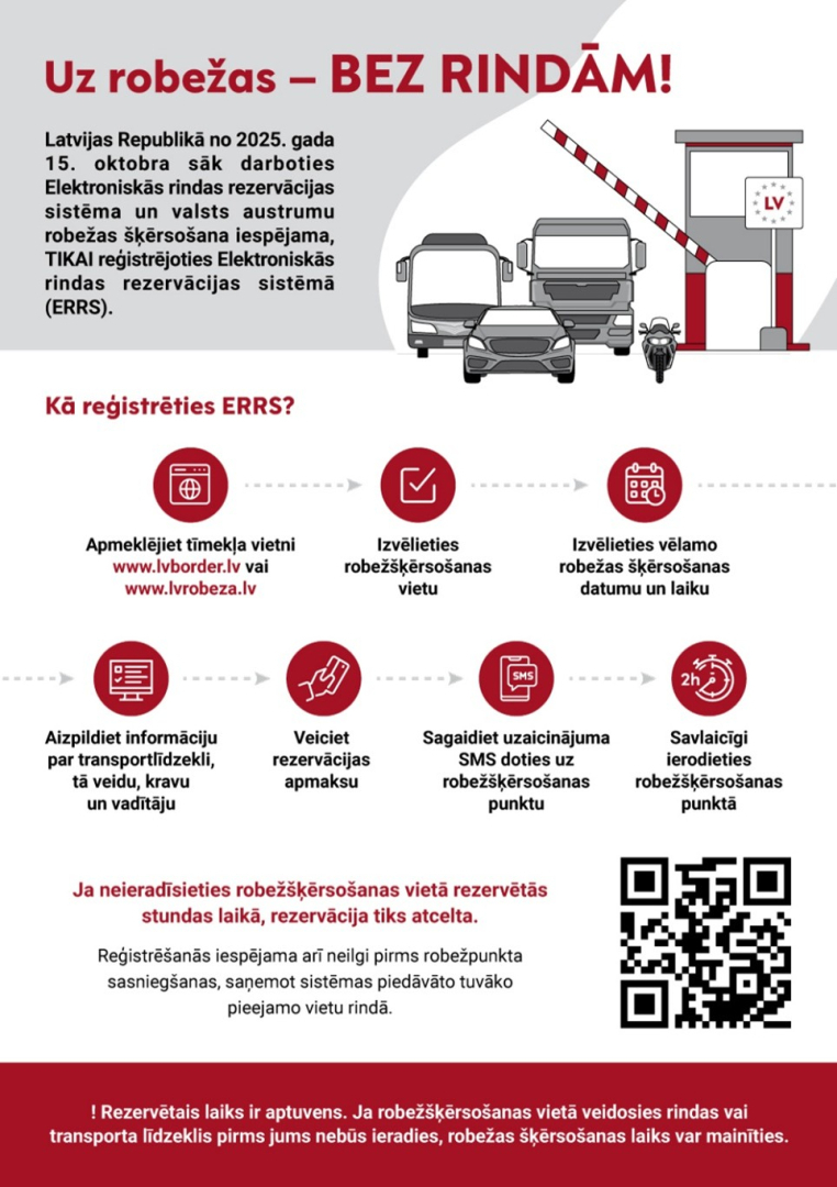 Uz reobežas - bez rindām. Infografika par to kā reģistrēties