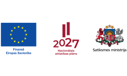 Logo rinda: finansē Eiropas Savienība, 2027 Nacionālais attīstības plāns, Satiksmes ministrija
