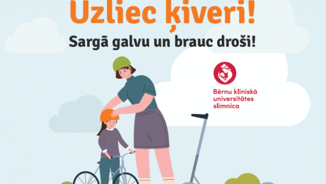 Bērnu slimnīca tikai 13 daļai bērnu traumu gūšanas laikā ar braucamrīkiem galvā bijusi aizsargķivere