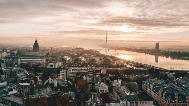skats uz Rīgu no gaisa
