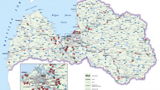 Latvijas Valsts ceļi, LVC, karte, melnie punkti, ceļu satiksme