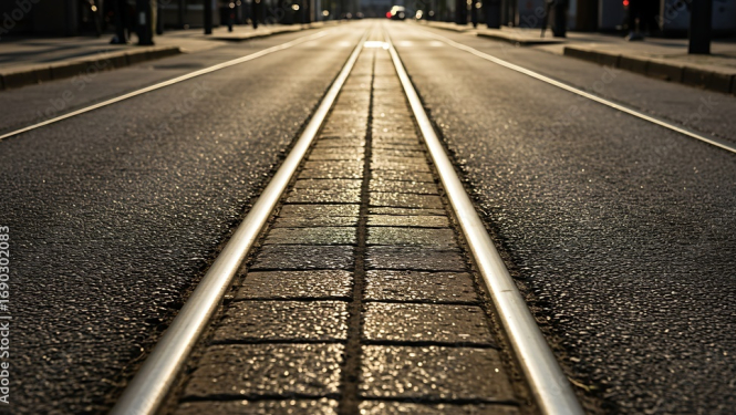 Tramvaja sliedes tuvplānā