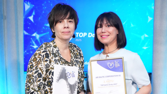 airBaltic atzīta par labāko darba devēju transporta un loģistikas sektorā