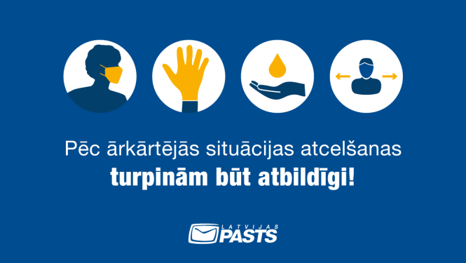 Latvijas pasts, drošības pasākumi, piesardzības pasākumi, Covid-19