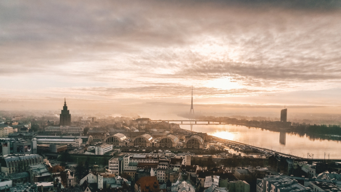 skats uz Rīgu no gaisa