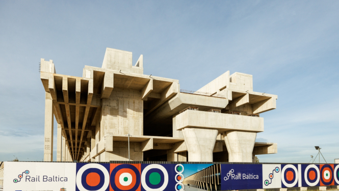 Rail Baltica viaduct construction underway at RIX Riga Airport