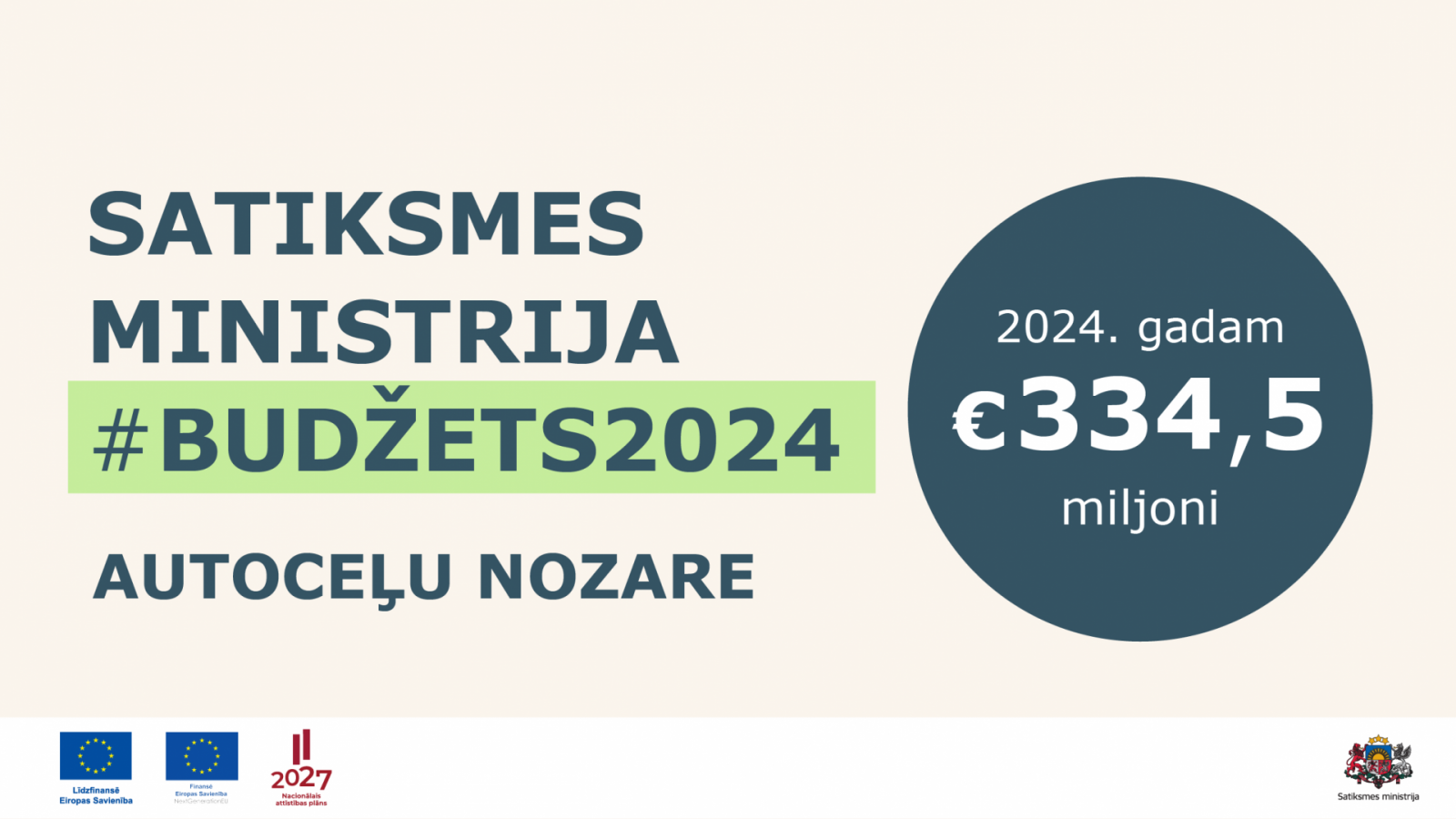 Satiksmes ministrijas budžets 2024. gadam (autoceļu nozare)