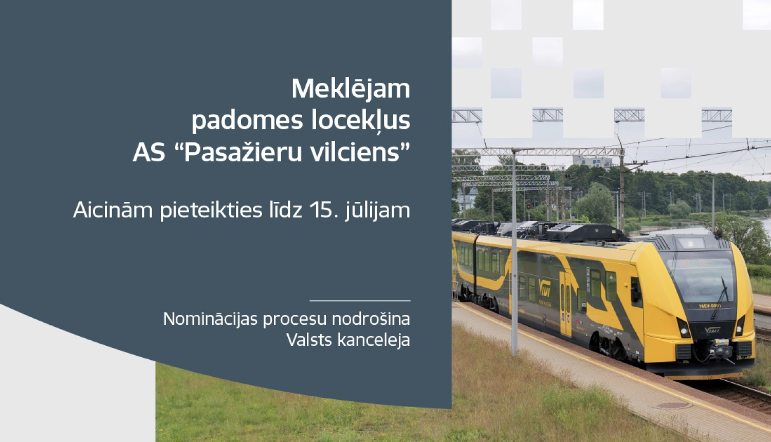 Izsludināts konkurss uz trim amatiem Pasažieru vilciens padomē