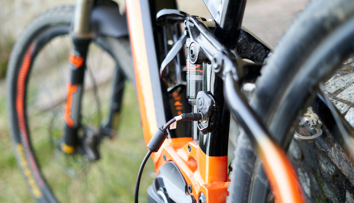 Elektrovelosipēda tuvplāns