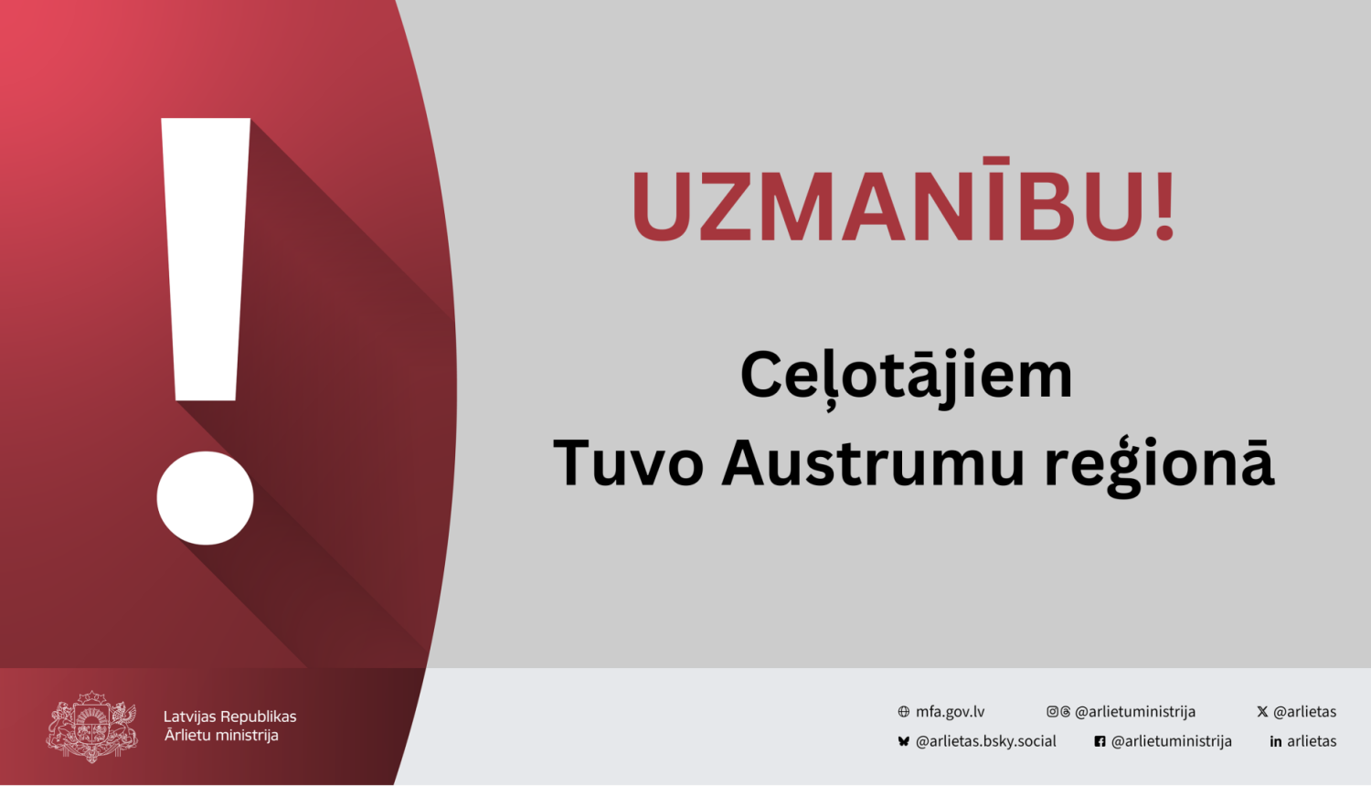 Uzmanību!Ceļotājiem Tuvo Austrumu reģionā