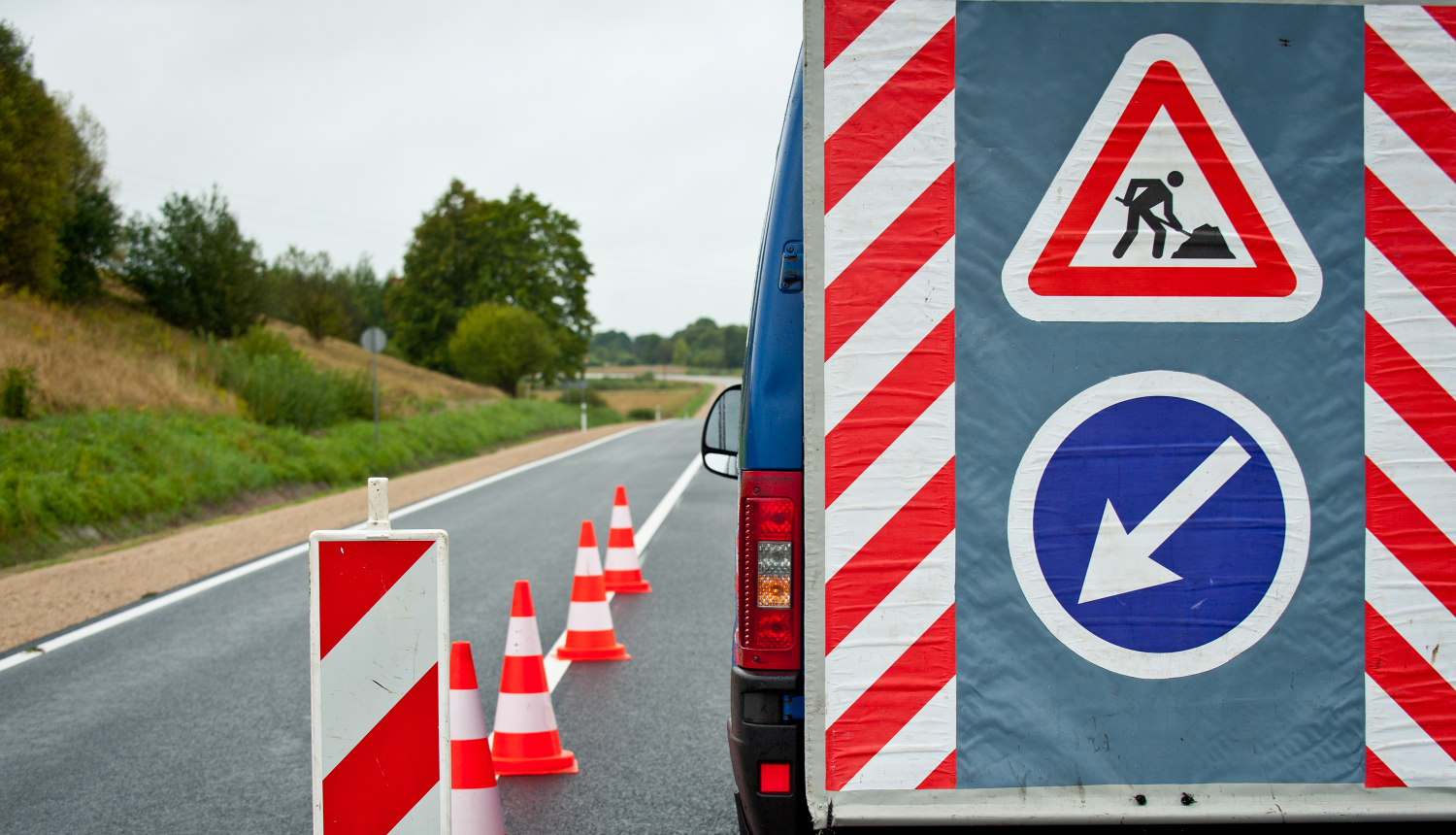 būvdarbi uz autoceļa