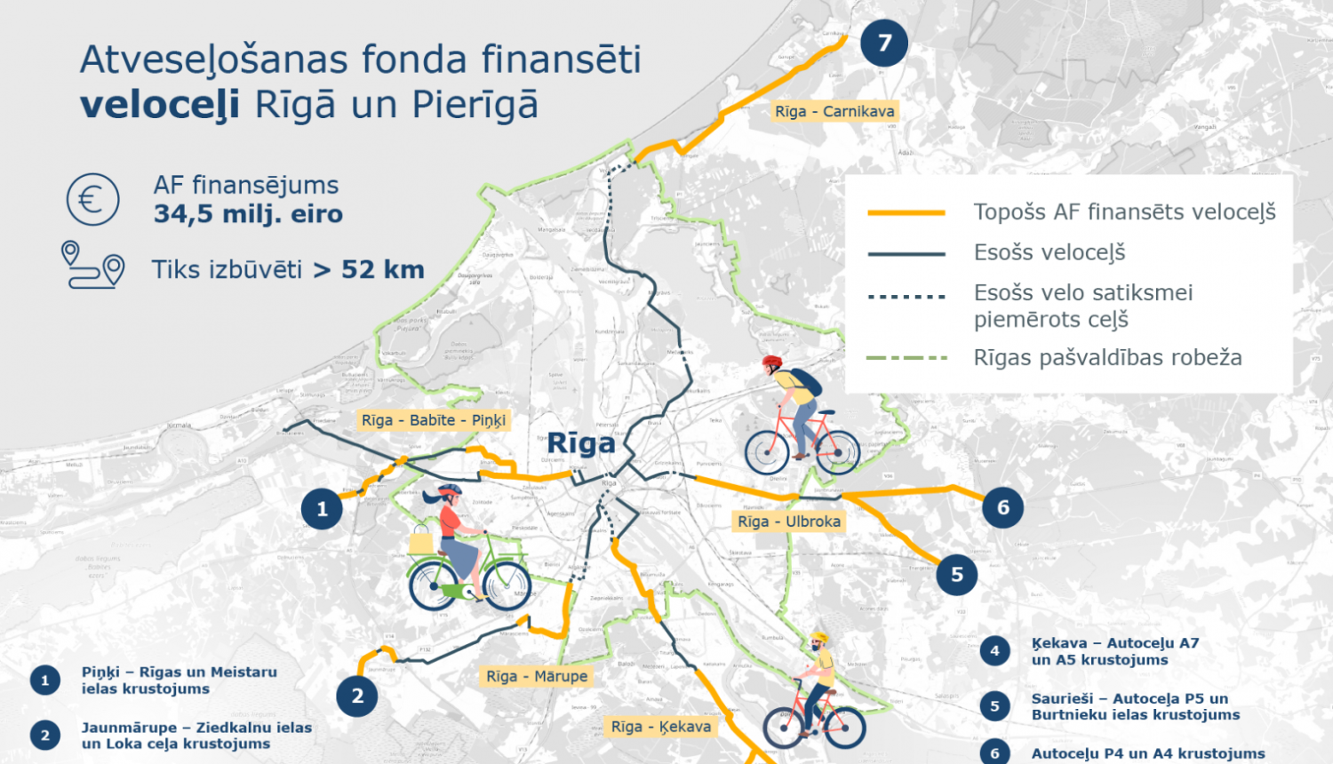 AF finansēti veloceļi Rīgā un Pierīgā