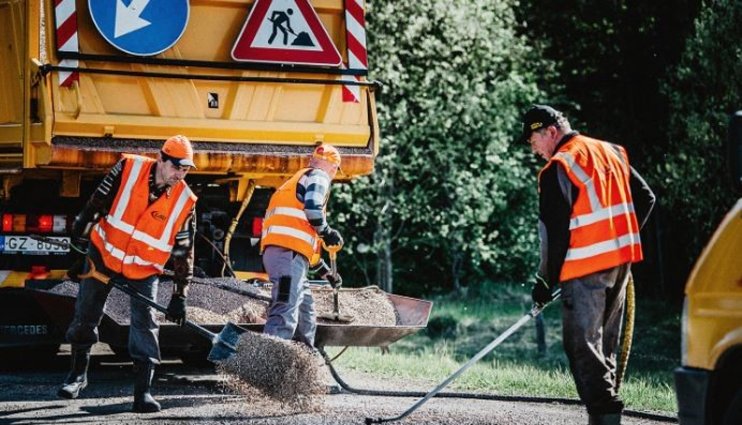 ceļu remonts, asfalta klāšana, LVC