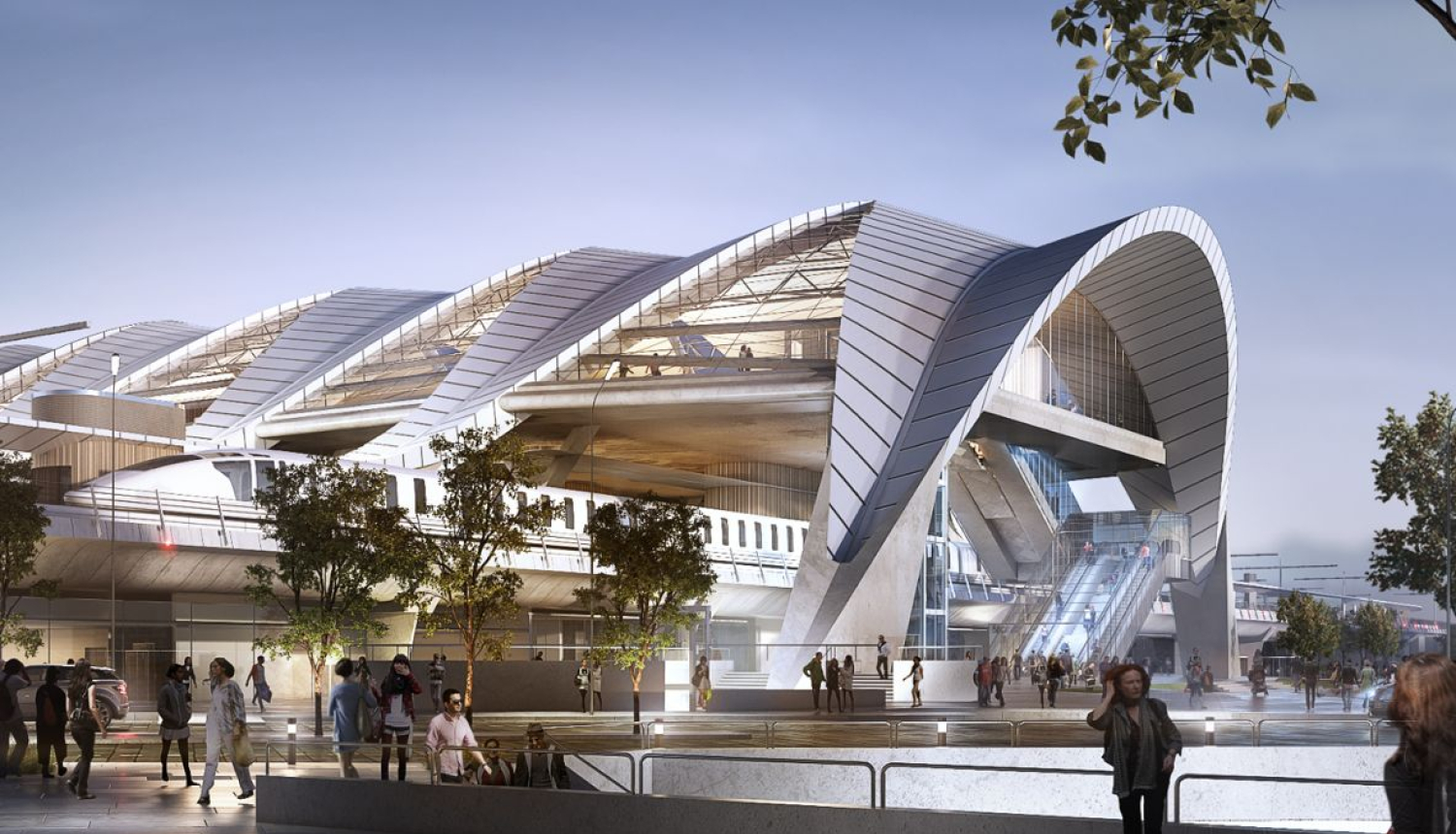 Rīgas Centrālās dzelzceļa stacijas vizualizācija, projektēta Rail Baltica projekta ietvaros