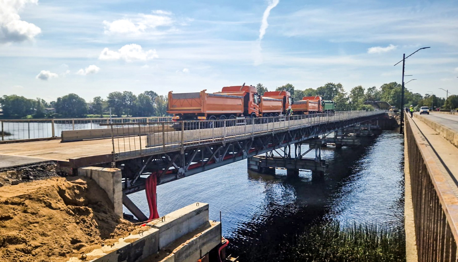 Piektdien Salacgrīvā satiksmi pārslēgs uz pagaidu tiltu