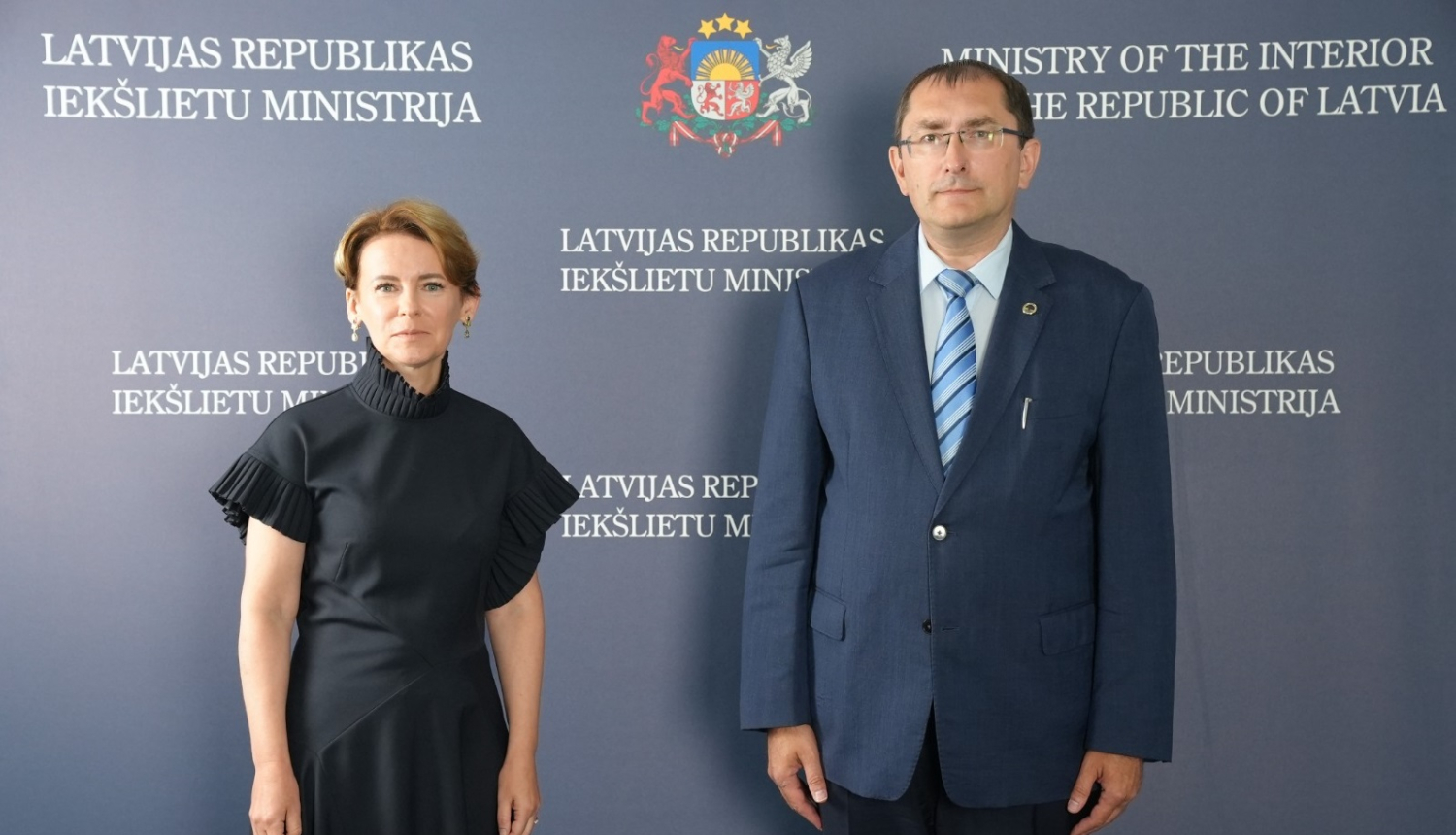 Iekšlietu ministre Marija Golubeva un satiksmes ministrs Tālis Linkaits