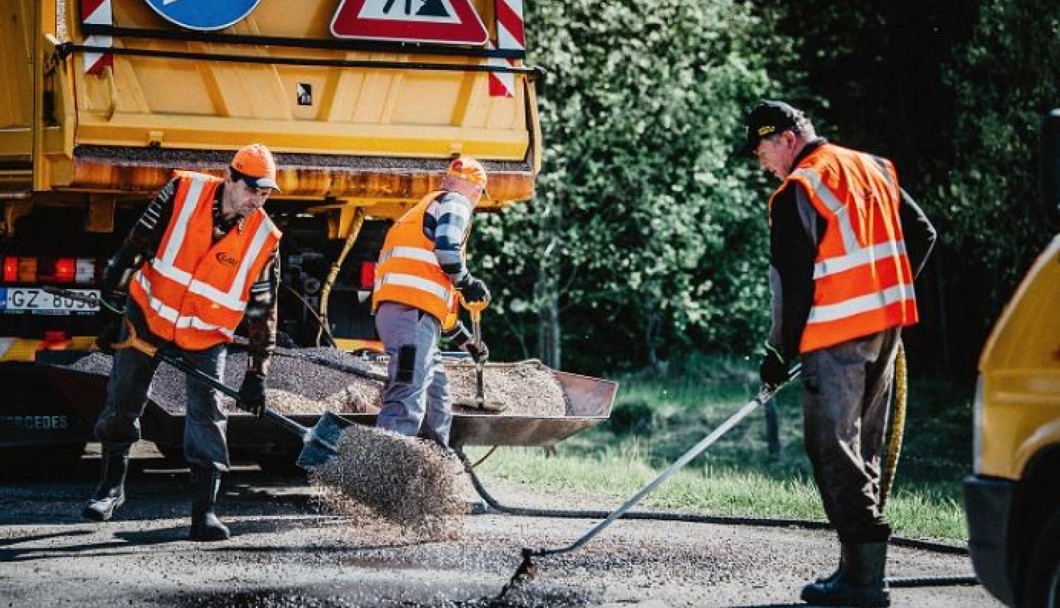 ceļu remonts, asfalta klāšana, LVC